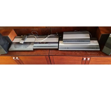 A four piece Bang &amp; Olufsen hi-fi stereo 3300 with three pairs of B &amp; O speakers and R/C.