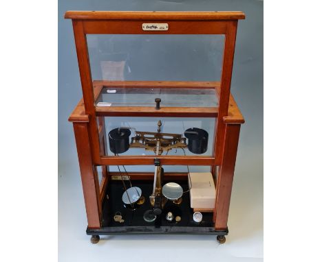 A Oerting London model 52.FM set of scales in mahogany case.