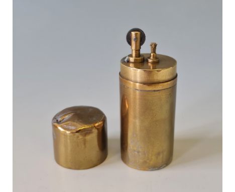A brass cylinder lighter stamped to top Joseph Lucas LTD Birmingham height approx 9,5 cm.