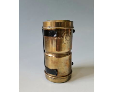 A Joseph Lucas brass spare bulbs holder and bracket height approx 14,5 cm.