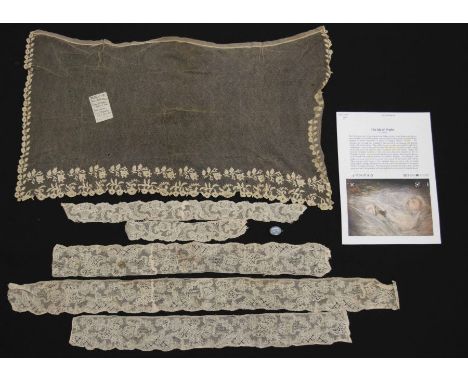 Royal Interest: A square of lace that has been handed down through the family of the vendor, it came from Osbourne House on t