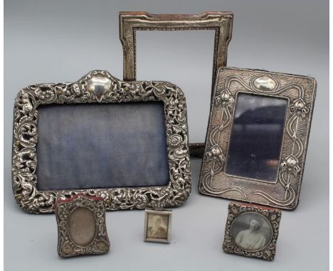 A miniature framed sepia photograph of HM Queen Victoria, the silver frame surmounted by a&nbsp;Crown, halmarked by EM &amp; 