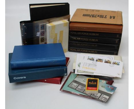 Four boxes containing GB first day cover's (typed) and an impressive collection (100's) RAF museum covers, many signed