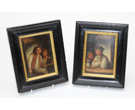 19th century Dutch School after TeniersPair of tavern scenes, oil on panel, 12.5 x 9.5cm Provenance The Simon Neal Collection