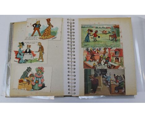 Postcards, Cats: an album of mainly early 20th Century all illustrated, including approx 14 after Louis Wain and a further ap