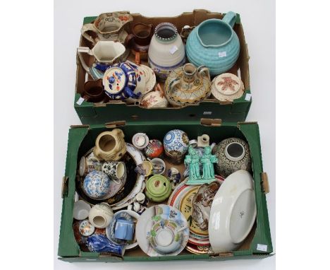 A collection of late 19th &amp; 20th Century earthenware jugs and vases, factories include Poole, vari sizes together with a 