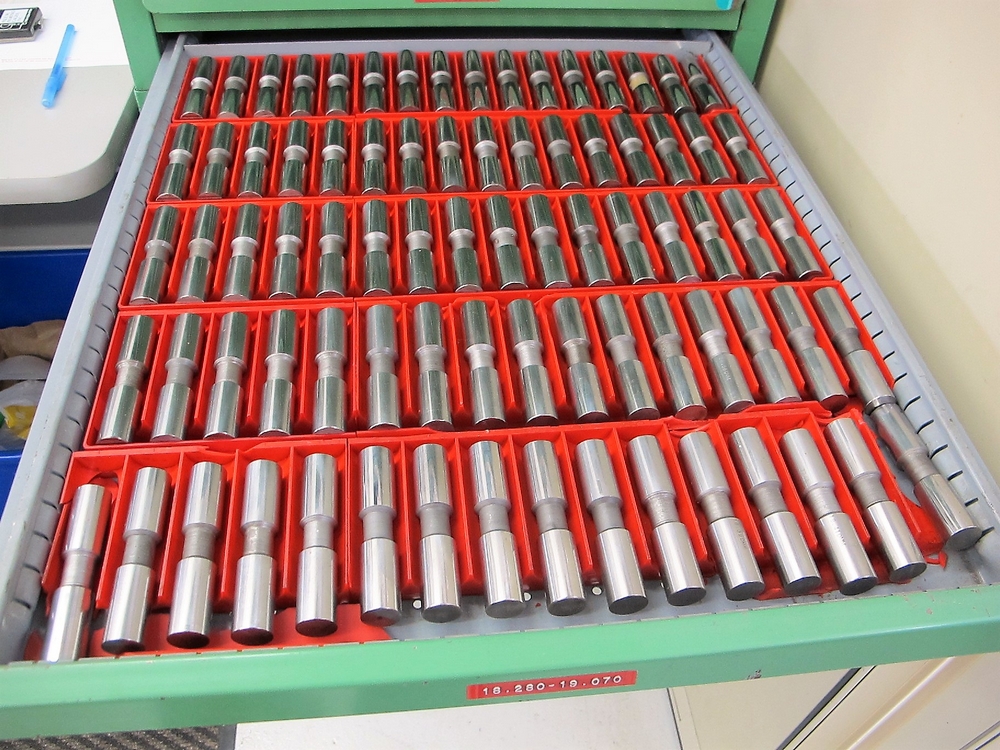 DELTRONIC PIN GAUGE SET, .200 TO 25.4 (METRIC/IMPERIAL) W/2 12 DRAWER