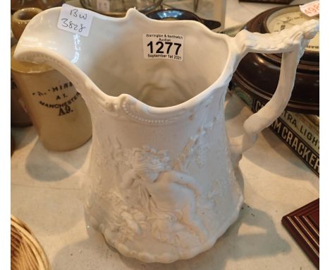 Portmeirion Parian ceramic jug. Not available for in-house P&amp;P, contact Paul O'Hea at Mailboxes on 01925 659133 