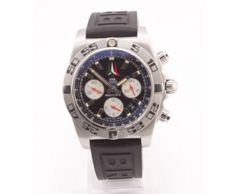 POLICE > BREITLING Chronomat 44 PAN Freece Tricolori Automatic Limited Edition wristwatch, model AB01104D/BC62, limited no.35