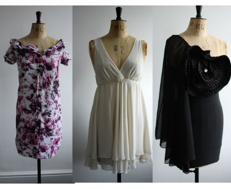 3 designer dresses as follows:1 x Oscar de la Renta, Pink Label, oyster chiffon babydoll dress. Size small. new with tags.1 x