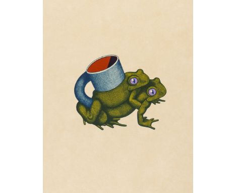Ken Price (1935-2012)Double Frog CupLithograph printed in colours, 1968, signed and numbered from the edition of 20 in pencil