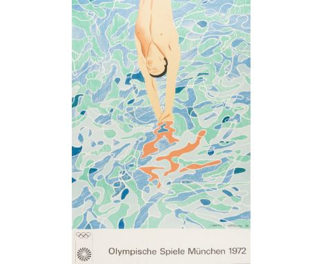 δ David Hockney (b.1937) (after)A poster for Olympische Spiele München, 1972Lithograph printed in colours, 1972, on thick wov