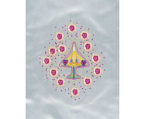 δ Grayson Perry (b.1960)Love PlaneEmbroidery in colours, 2000, from the edition of 50, lacking the signed and numbered label,
