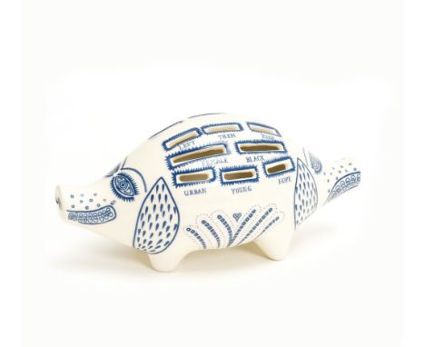δ Grayson Perry (b.1960)Piggy BankThe painted and glazed ceramic multiple, 2017, with the artist's logo on the underside, fro