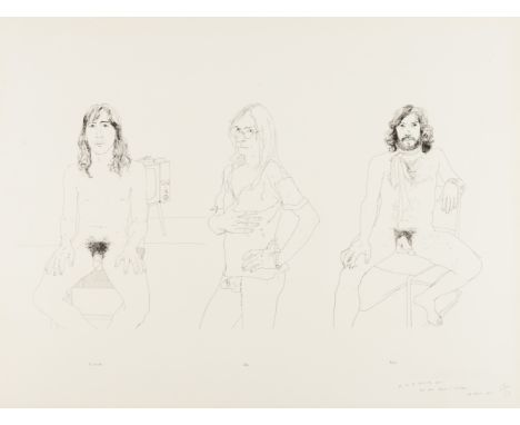 δ David  Hockney (b.1937)For the Oz Obscenity FundOffset lithograph, 1971, signed, inscribed 'O.K.' and numbered from the edi