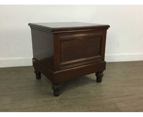 VICTORIAN MAHOGANY NIGHT STOOL/COMMODE, LATE 19TH CENTURY  with hinged rectangular top and inner hinged seat49cm wide 