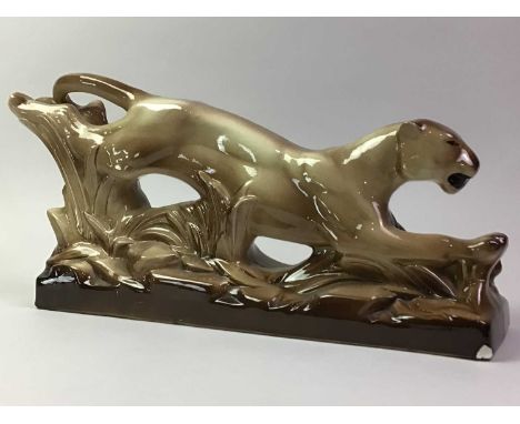 ST RADEGONDE LION, AND A JEMA, HOLLAND BIG CAT also a small ceramic model of a lion50cm longQty: 3