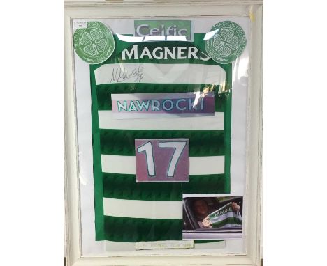 MAIK NAWROCKI SIGNED CELTIC SHIRT, framed