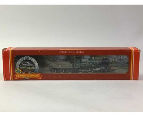 GROUP OF OO GAUGE MODEL RAILWAY ITEMS, including Hornby locomotives, including R.392 GWR Country Class Loco 'County Of Bardfo
