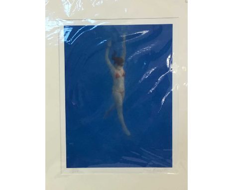 * SUE BIAZOTTI, SWIMMER limited edition print on paper, signed and numbered 7/200mounted and unframedoverall size 46cm  x 38c
