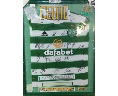 CELTIC TREBBLE WINNERS 2003 SIGNED SHIRT, framed