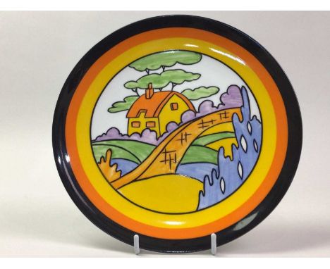 GROUP OF FOUR WEDGEWOOD CLARICE CLIFF LIMITED EDITION PLATES, comprising of 'Garden Blue' number 63 D, Orange Roof Cottage', 