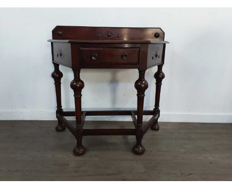 OAK HALL TABLE, C.1930S with a frieze drawer on tapered baluster supports92cm wide Overall decent condition, minor scratches,