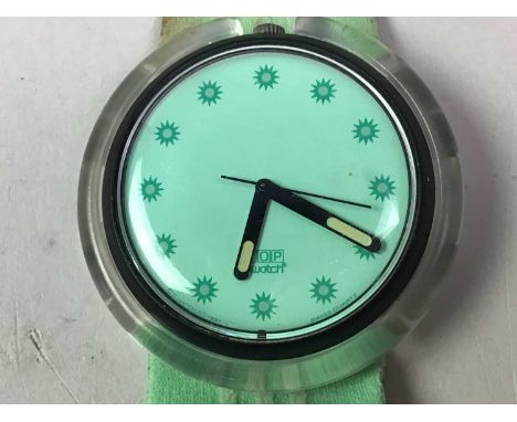 POP SWATCH, WATCHES AND ADDITIONAL STRAPS comprising three quartz watch movements on straps, two additional straps, along wit