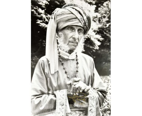  'Arabian Adventures', 1978-9, one large black and white portrait photograph of Peter Cushing as Wazir Al Wuzara, signed in g
