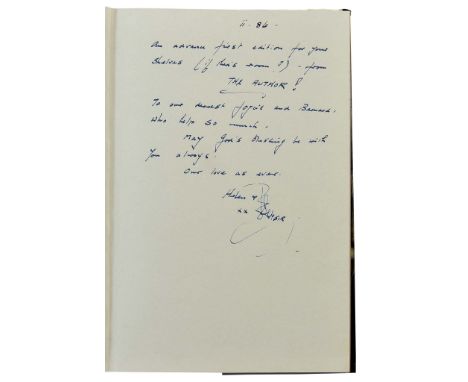  'An Autobiography' by Peter Cushing, one hardback first edition, published 1986, signed and with dedication 'To our dearest 