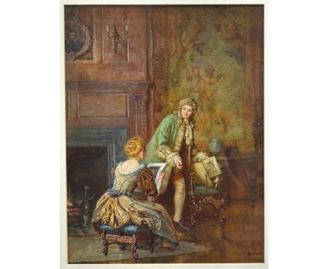 Henry R Steer (1858-1928) - 'An Enthusiast', watercolour, signed lower right, 32 x 24.5 cmExh label for Royal Institute of Pa