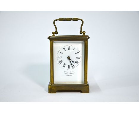 Drew &amp; Sons, London, a 19th century brass carriage clock, 11 cm h a/f