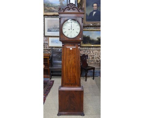 'Thos. Paul, Glasgow' a 19th century mahogany regulator style longcase clock, the eight day movement striking on a bell, the 