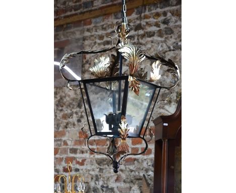 A Rococo style four lamp hanging lantern approx. 75 cm h x 47 cm dia.