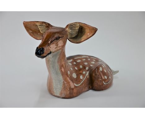 Jennie Hale (20th century) - 'Deer', raku fired ceramic