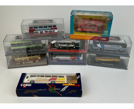 A COLLECTION OF BOXED CORGI TOYS BUSES AND OMNIBUES (9)**Please note this lot will be available for collection at an offsite 