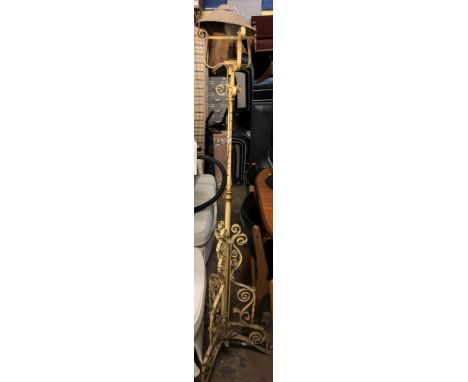 WROUGHT IRON TELESCOPIC ELECTRIFIED LAMP STANDARD 