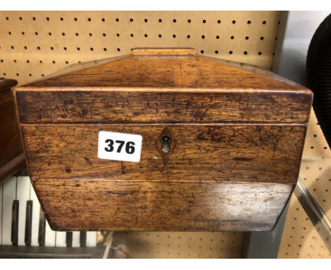 REGENCY SARCOPHAGUS MAHOGANY TEA CADDY 