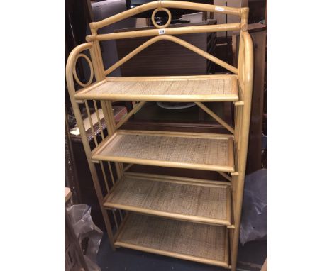 BAMBOO AND RATTAN FOLDING WOTNOT SHELF