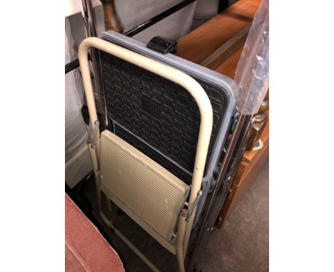 PAIR OF ABRU THREE TREAD STEP LADDERS AND A SMALLER PAIR
