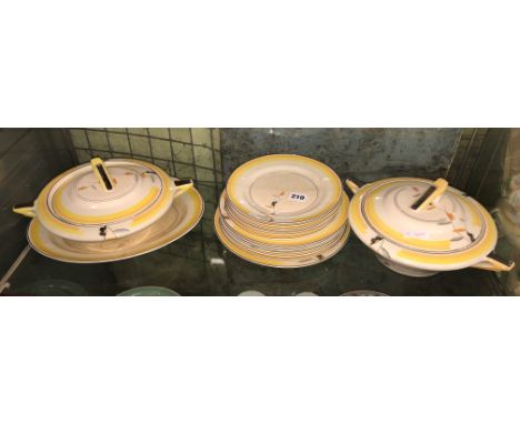 SOLIAN WARE FASHION PATTERN ART DECO TABLE SERVICE 