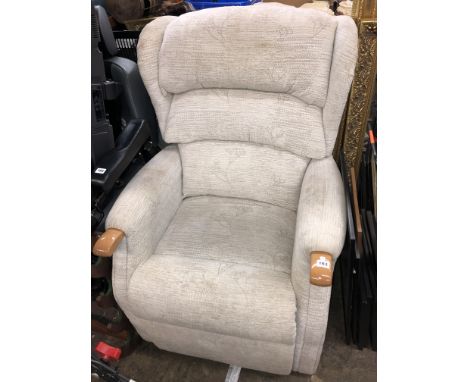 LIGHT GREY RECLINING ARMCHAIR 
