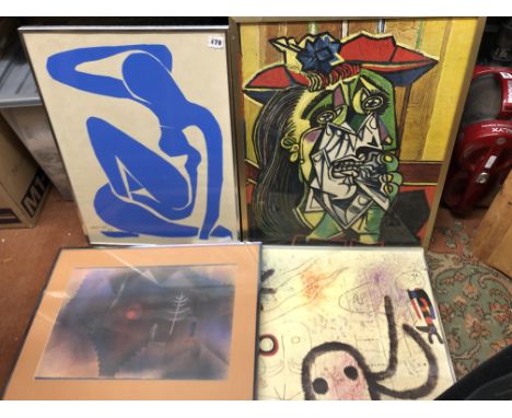 IMPRESSIONIST PRINTS - PICASSO, MATISSE AND MIRO AND A PAUL KLEE PRINT