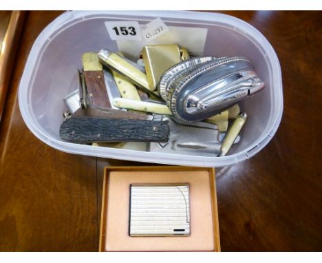 A collection of vintage lighters & penknifes.