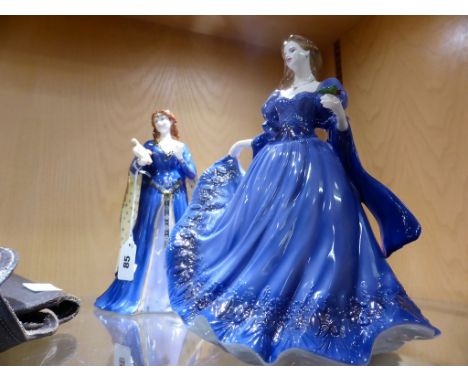 Three Royal Worcester figurines to include Queen Elizabeth, The Queen Mother, 4753/7500; The Maiden of Dana, 6153/7500; Franc