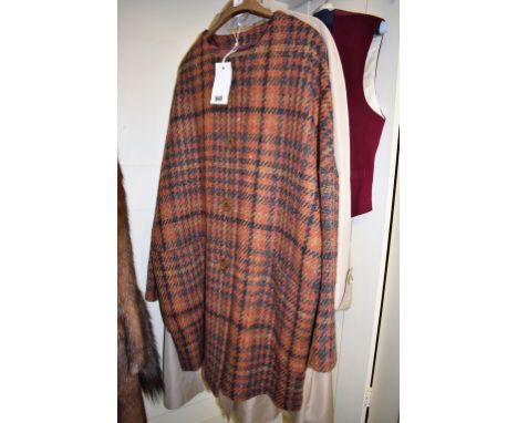 A vintage Aquascutum designer wool coat plus vintage Aquascutum silk trenchcoat.