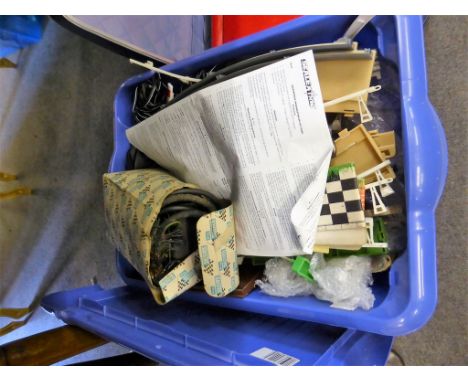 A large quantity of vintage Scalextric to include two cars.