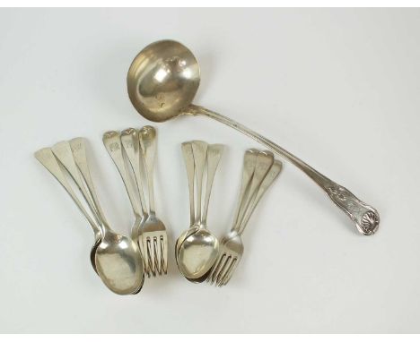 A set of Old English pattern flatware, John Edward Bingham for Walker &amp; Hall, Sheffield 1883, comprising; six tablespoons