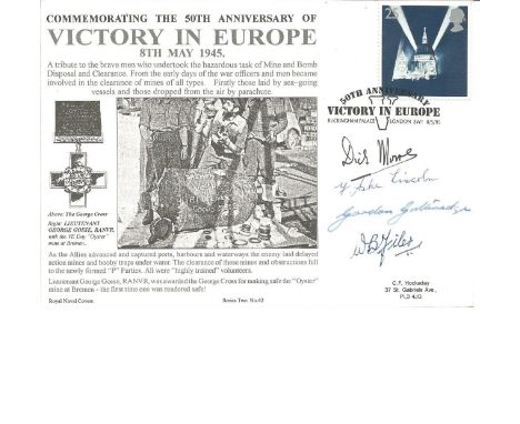 Lt. Cdr. R. V. Moore, Captain F. Ashe Lincoln, Cdr. G. Gutteridge, and Lt. Cdr. W. B. Filer signed Royal Navy Cover Series Tw