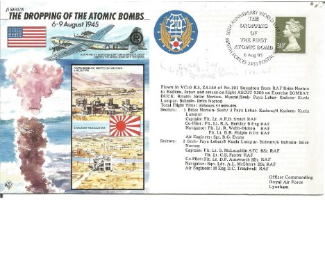 Sgt. David Cox signed JS 50 45 15. The Dropping of the Atomic Bombs 6 - 9 August 1945. British Forces 50th Anniversary postma